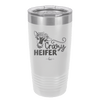 Crazy Heifer Floral - Laser Engraved Stainless Steel Drinkware - 1486 -