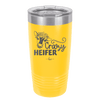 Crazy Heifer Floral - Laser Engraved Stainless Steel Drinkware - 1486 -