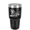 Crazy Heifer Floral - Laser Engraved Stainless Steel Drinkware - 1486 -