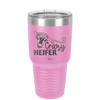 Crazy Heifer Floral - Laser Engraved Stainless Steel Drinkware - 1486 -