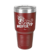 Crazy Heifer Floral - Laser Engraved Stainless Steel Drinkware - 1486 -