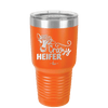 Crazy Heifer Floral - Laser Engraved Stainless Steel Drinkware - 1486 -