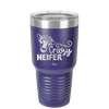 Crazy Heifer Floral - Laser Engraved Stainless Steel Drinkware - 1486 -