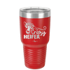 Crazy Heifer Floral - Laser Engraved Stainless Steel Drinkware - 1486 -