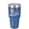 Crazy Heifer Floral - Laser Engraved Stainless Steel Drinkware - 1486 -