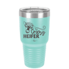 Crazy Heifer Floral - Laser Engraved Stainless Steel Drinkware - 1486 -