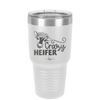 Crazy Heifer Floral - Laser Engraved Stainless Steel Drinkware - 1486 -