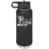 Crazy Heifer Floral - Laser Engraved Stainless Steel Drinkware - 1486 -