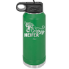 Crazy Heifer Floral - Laser Engraved Stainless Steel Drinkware - 1486 -