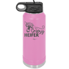 Crazy Heifer Floral - Laser Engraved Stainless Steel Drinkware - 1486 -