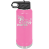 Crazy Heifer Floral - Laser Engraved Stainless Steel Drinkware - 1486 -