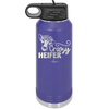 Crazy Heifer Floral - Laser Engraved Stainless Steel Drinkware - 1486 -