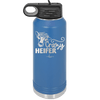 Crazy Heifer Floral - Laser Engraved Stainless Steel Drinkware - 1486 -