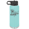 Crazy Heifer Floral - Laser Engraved Stainless Steel Drinkware - 1486 -