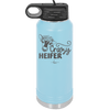 Crazy Heifer Floral - Laser Engraved Stainless Steel Drinkware - 1486 -