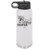 Crazy Heifer Floral - Laser Engraved Stainless Steel Drinkware - 1486 -