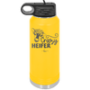 Crazy Heifer Floral - Laser Engraved Stainless Steel Drinkware - 1486 -