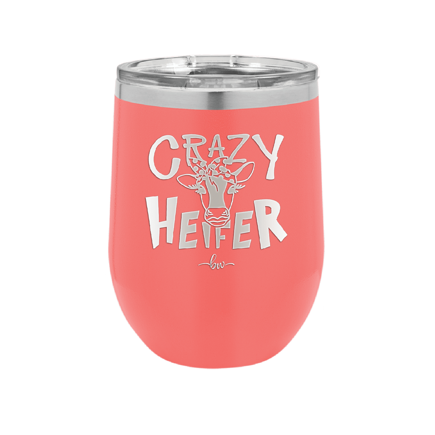 Crazy Heifer Polka Dots - Laser Engraved Stainless Steel Drinkware - 1487 -