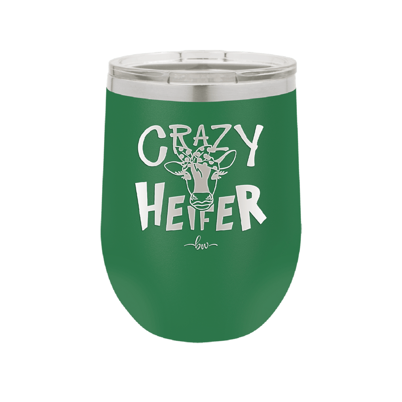 Crazy Heifer Polka Dots - Laser Engraved Stainless Steel Drinkware - 1487 -