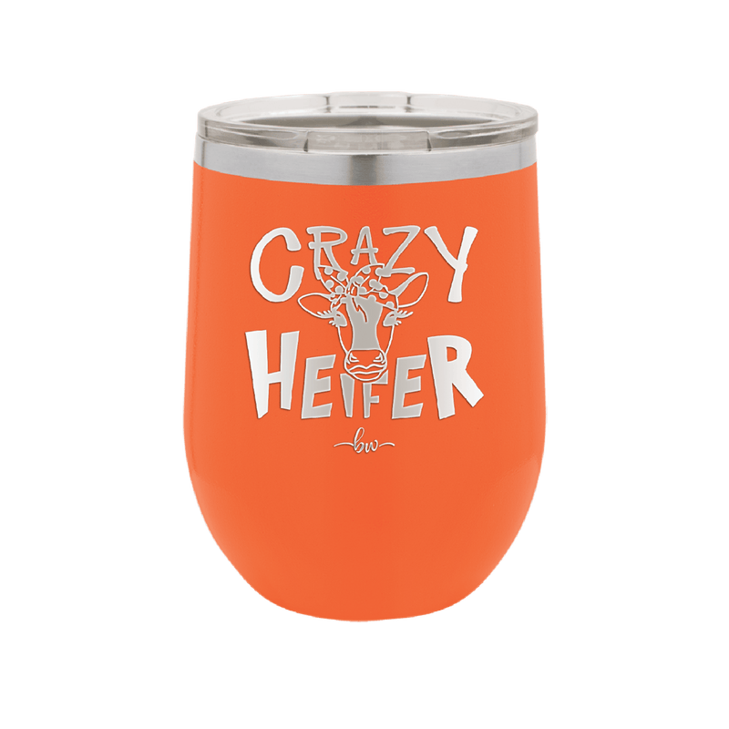 Crazy Heifer Polka Dots - Laser Engraved Stainless Steel Drinkware - 1487 -