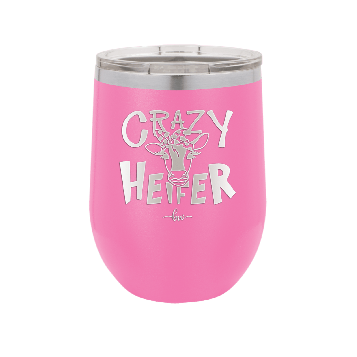 Crazy Heifer Polka Dots - Laser Engraved Stainless Steel Drinkware - 1487 -