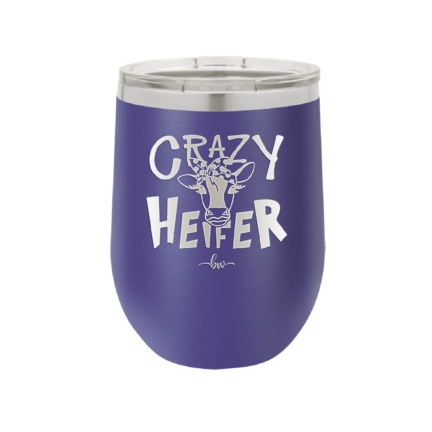 Crazy Heifer Polka Dots - Laser Engraved Stainless Steel Drinkware - 1487 -