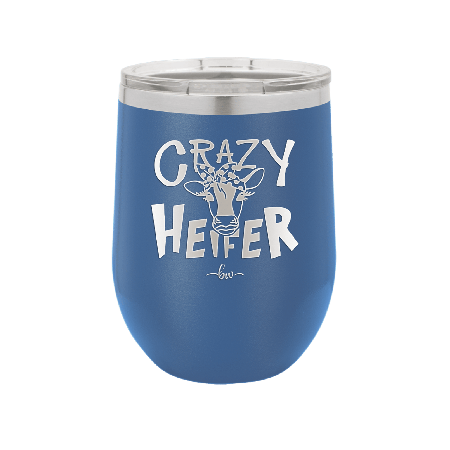 Crazy Heifer Polka Dots - Laser Engraved Stainless Steel Drinkware - 1487 -