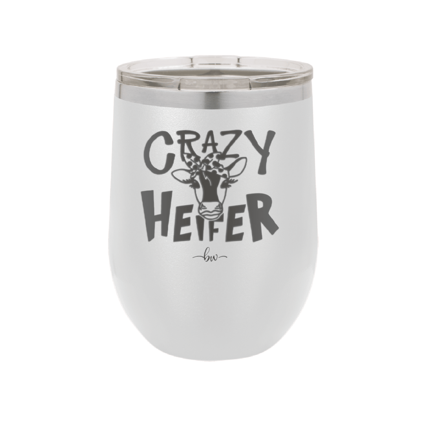 Crazy Heifer Polka Dots - Laser Engraved Stainless Steel Drinkware - 1487 -