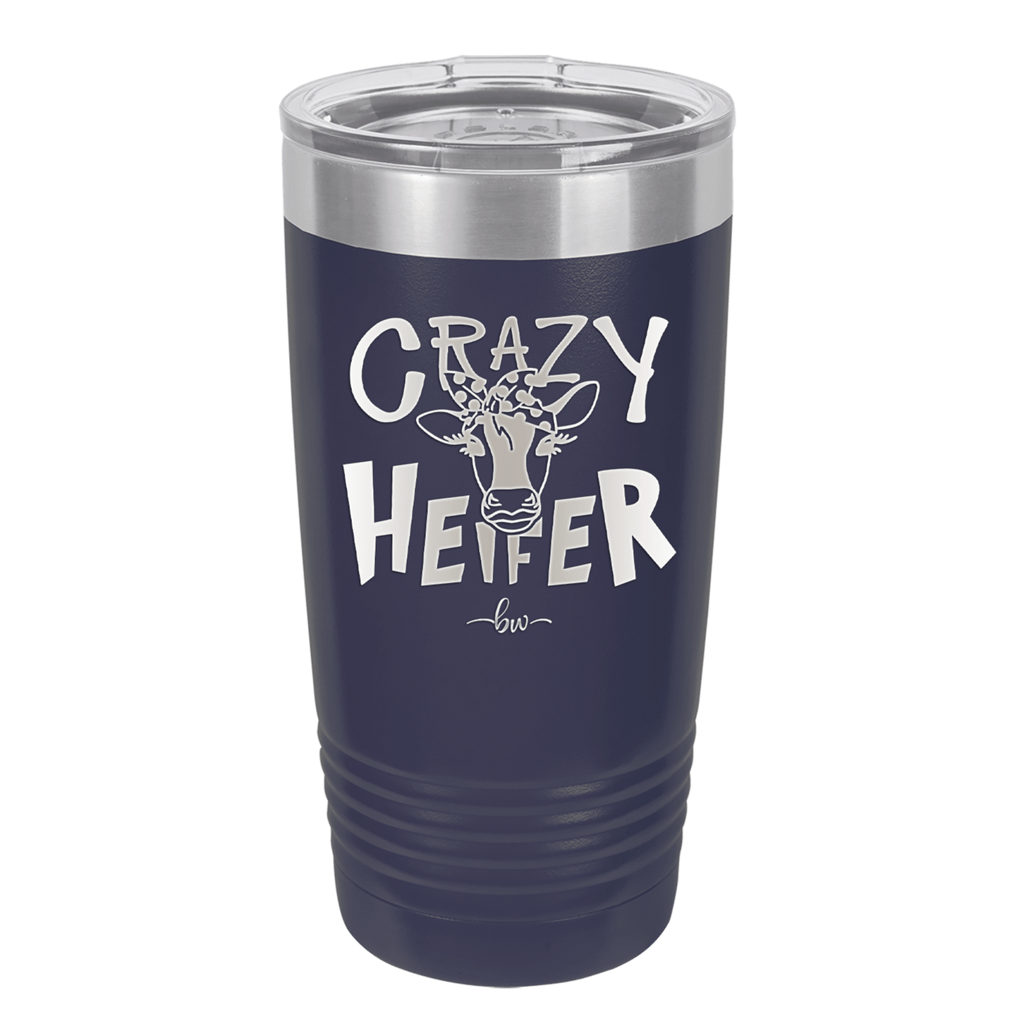 Crazy Heifer Polka Dots - Laser Engraved Stainless Steel Drinkware - 1487 -