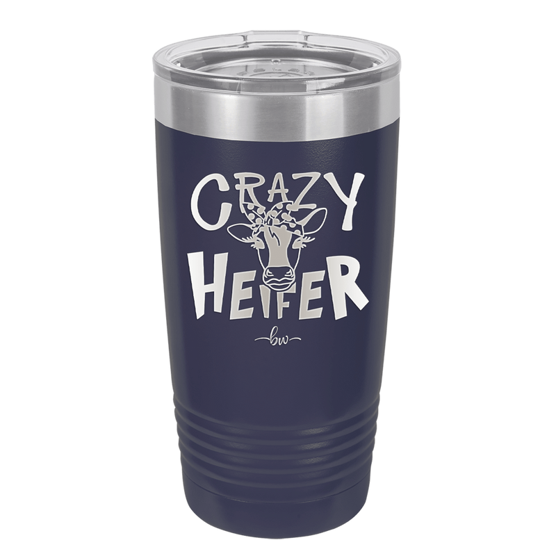 Crazy Heifer Polka Dots - Laser Engraved Stainless Steel Drinkware - 1487 -