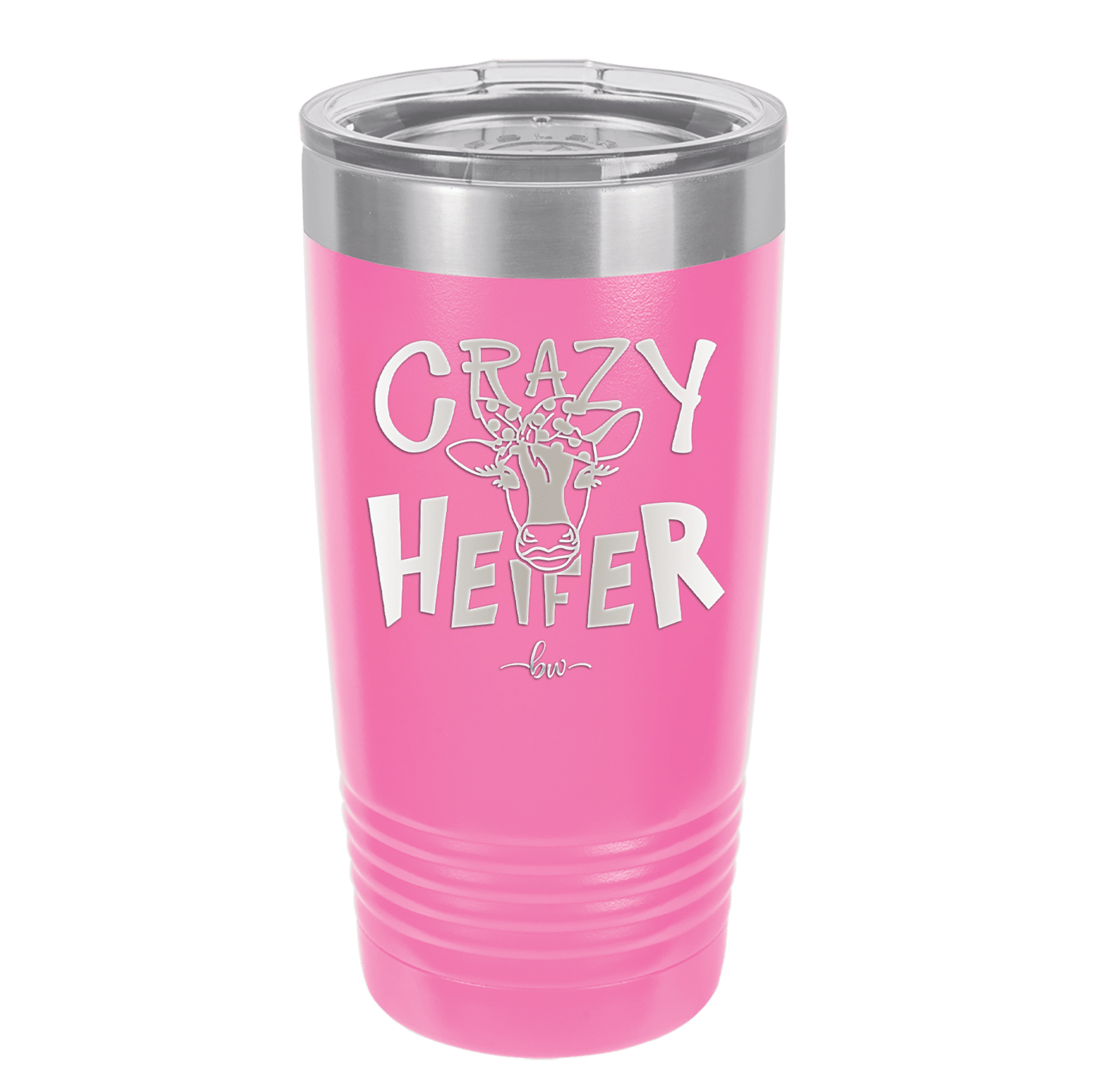 Crazy Heifer Polka Dots - Laser Engraved Stainless Steel Drinkware - 1487 -