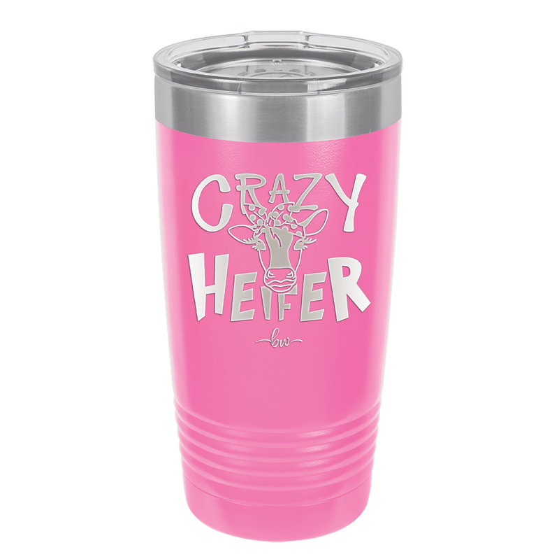 Crazy Heifer Polka Dots - Laser Engraved Stainless Steel Drinkware - 1487 -
