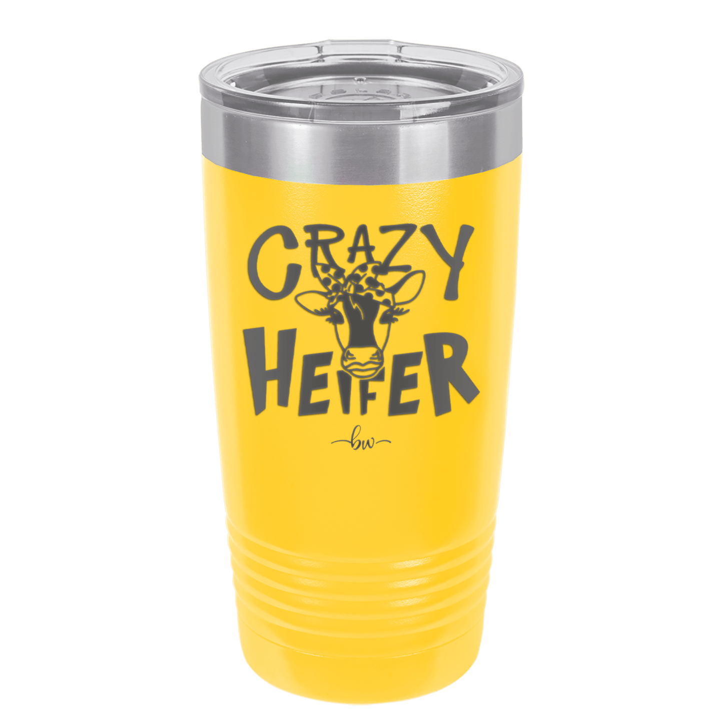 Crazy Heifer Polka Dots - Laser Engraved Stainless Steel Drinkware - 1487 -