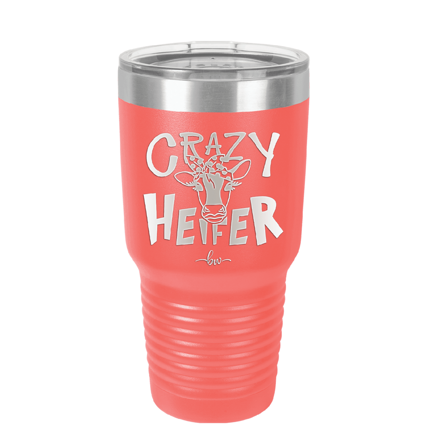 Crazy Heifer Polka Dots - Laser Engraved Stainless Steel Drinkware - 1487 -
