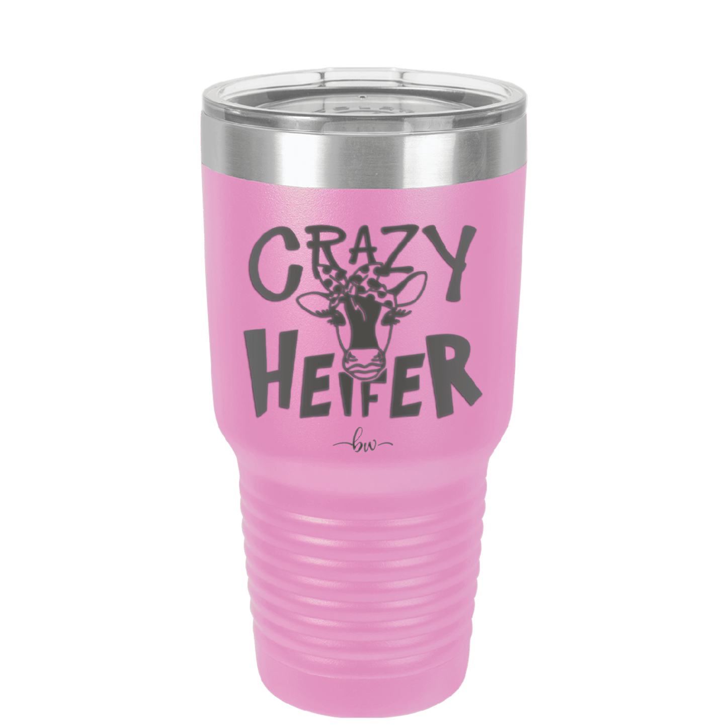 Crazy Heifer Polka Dots - Laser Engraved Stainless Steel Drinkware - 1487 -