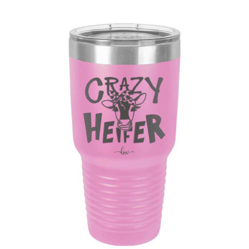 Crazy Heifer Polka Dots - Laser Engraved Stainless Steel Drinkware - 1487 -