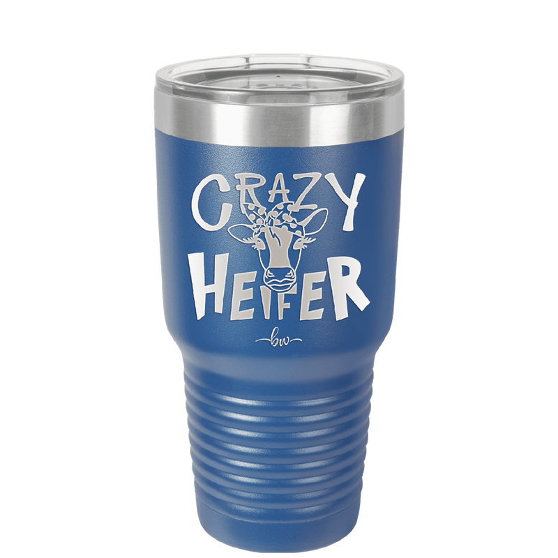 Crazy Heifer Polka Dots - Laser Engraved Stainless Steel Drinkware - 1487 -