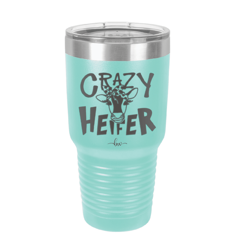 Crazy Heifer Polka Dots - Laser Engraved Stainless Steel Drinkware - 1487 -