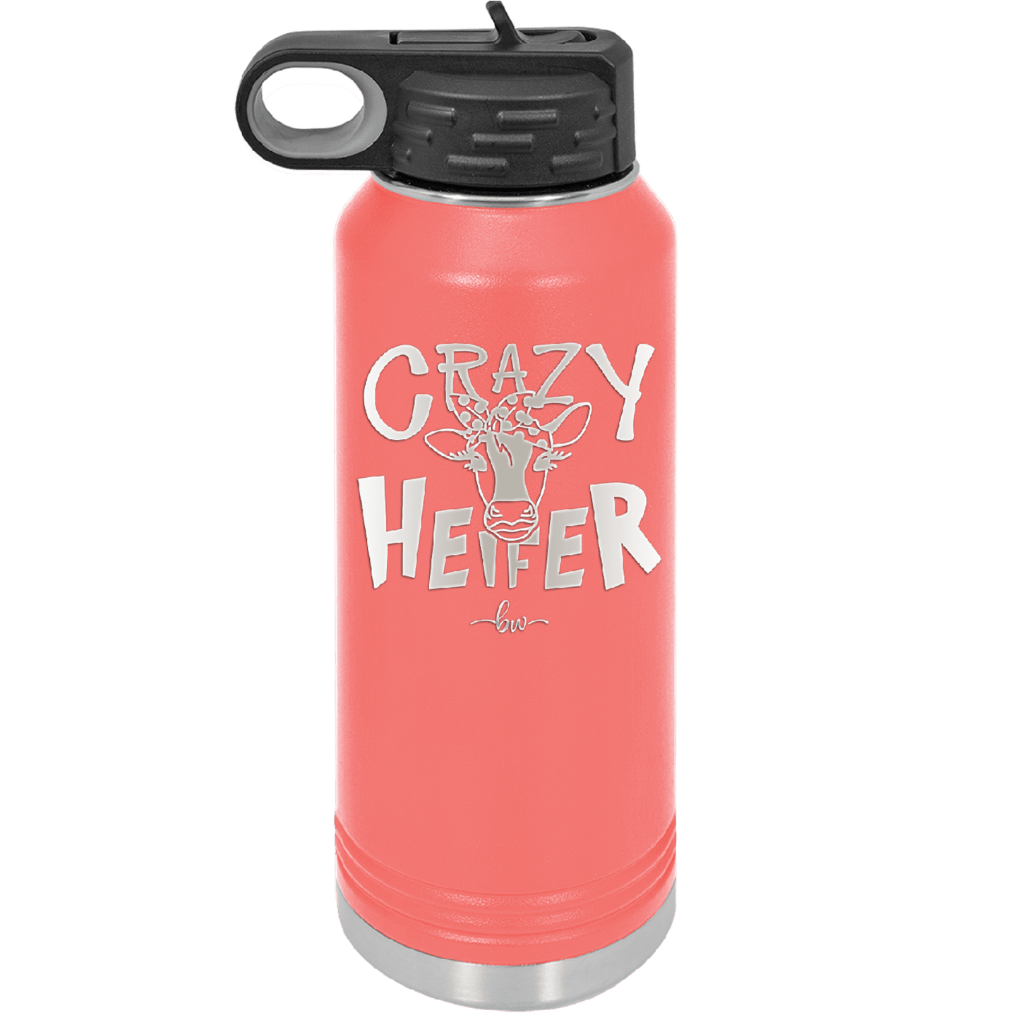 Crazy Heifer Polka Dots - Laser Engraved Stainless Steel Drinkware - 1487 -