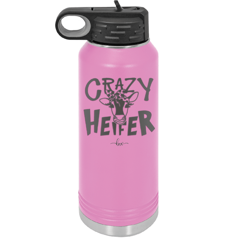 Crazy Heifer Polka Dots - Laser Engraved Stainless Steel Drinkware - 1487 -