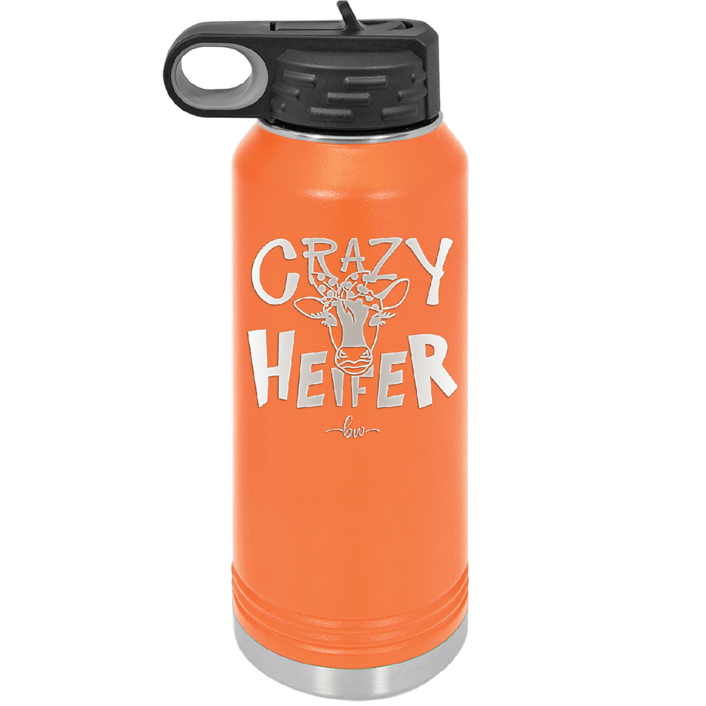 Crazy Heifer Polka Dots - Laser Engraved Stainless Steel Drinkware - 1487 -