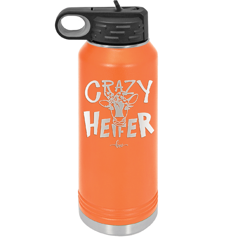 Crazy Heifer Polka Dots - Laser Engraved Stainless Steel Drinkware - 1487 -
