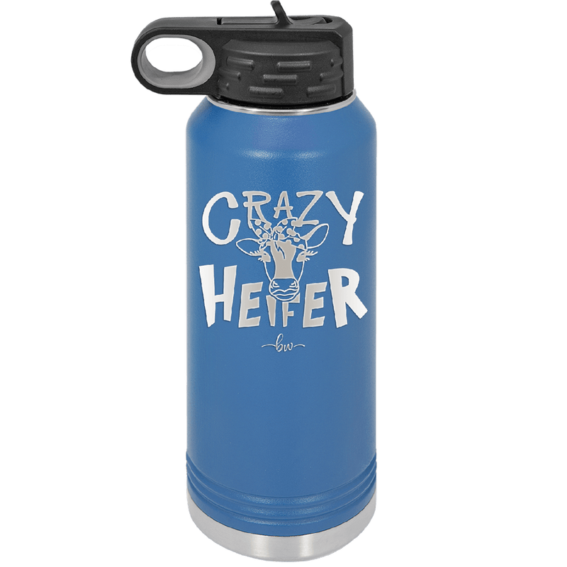 Crazy Heifer Polka Dots - Laser Engraved Stainless Steel Drinkware - 1487 -