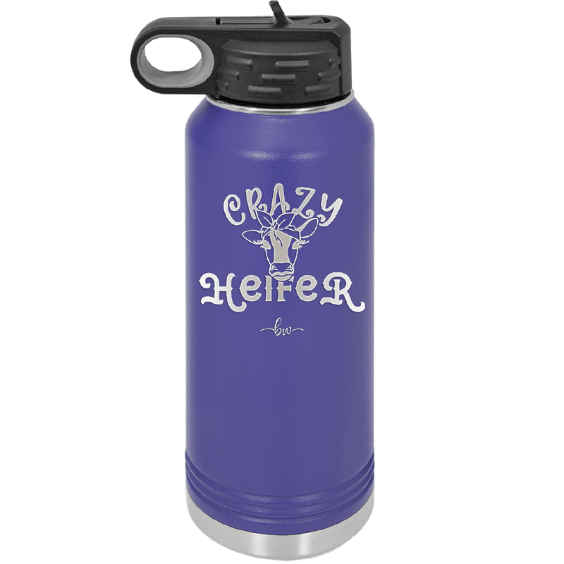 Crazy Heifer Bow - Laser Engraved Stainless Steel Drinkware - 1488 -