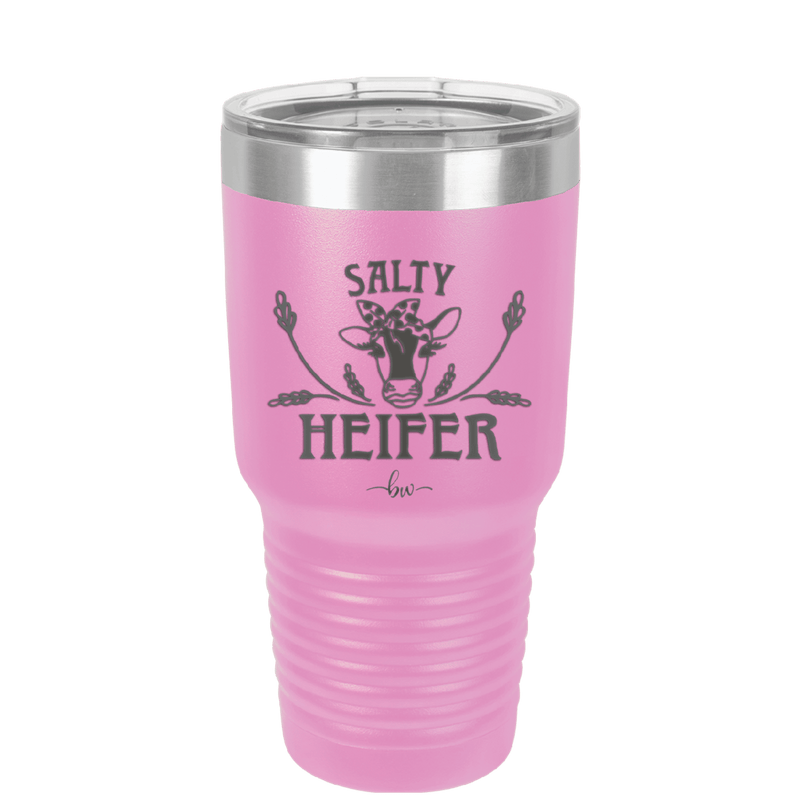 Salty Heifer Polka Dots - Laser Engraved Stainless Steel Drinkware - 1489 -