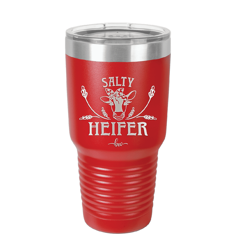 Salty Heifer Polka Dots - Laser Engraved Stainless Steel Drinkware - 1489 -