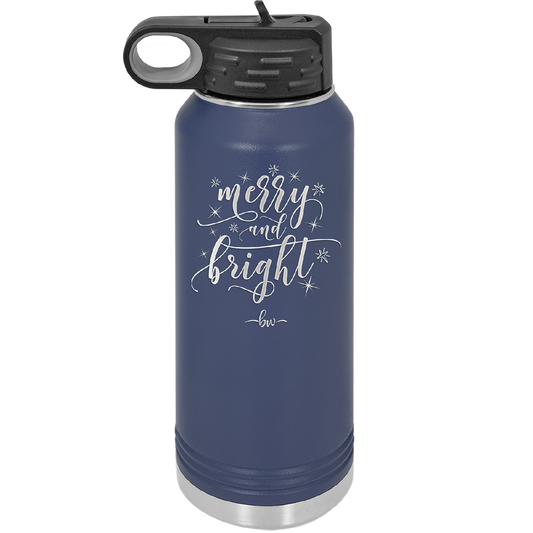 Merry and Bright - Laser Engraved Stainless Steel Drinkware - 1501 -