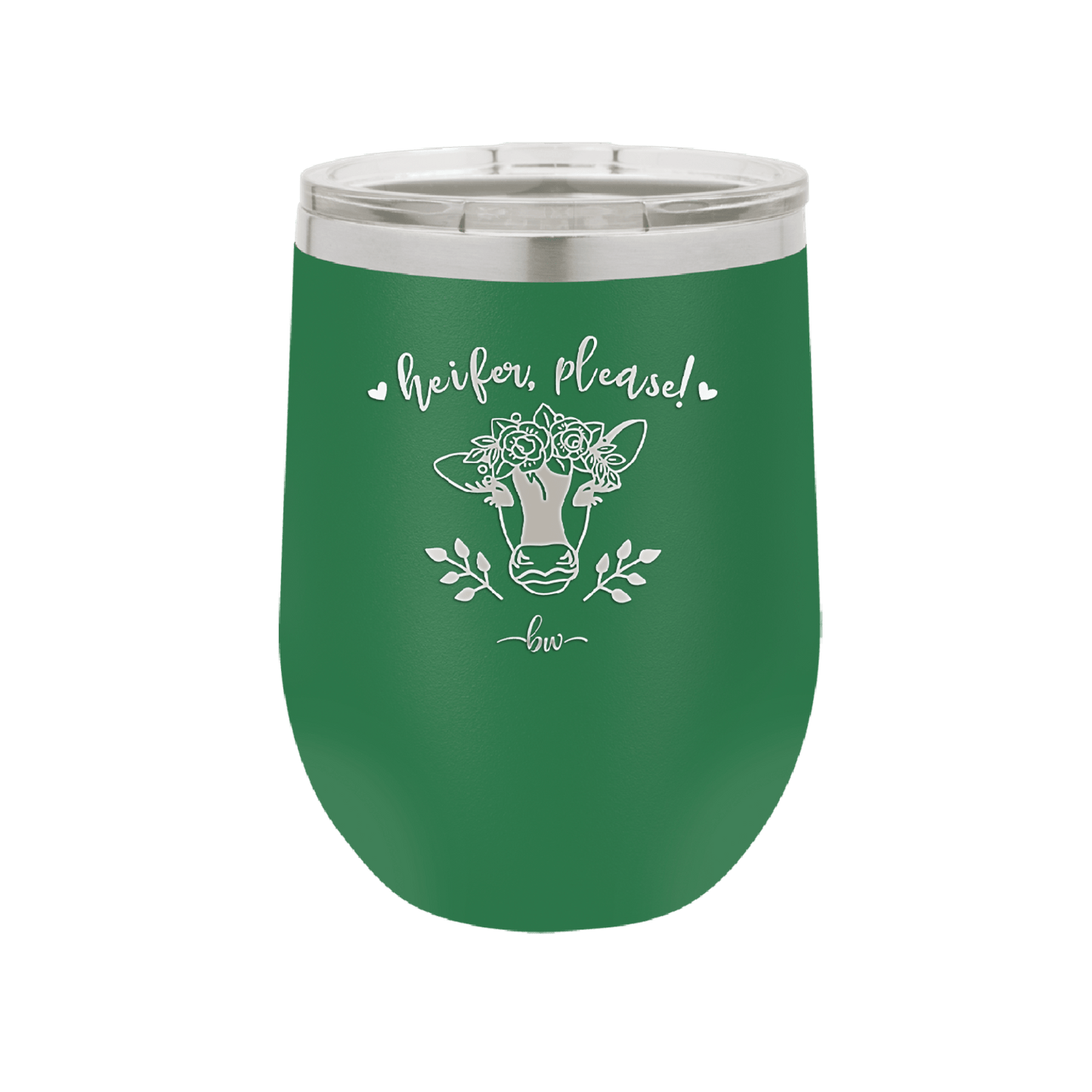 Heifer Please Floral - Laser Engraved Stainless Steel Drinkware - 1507 -