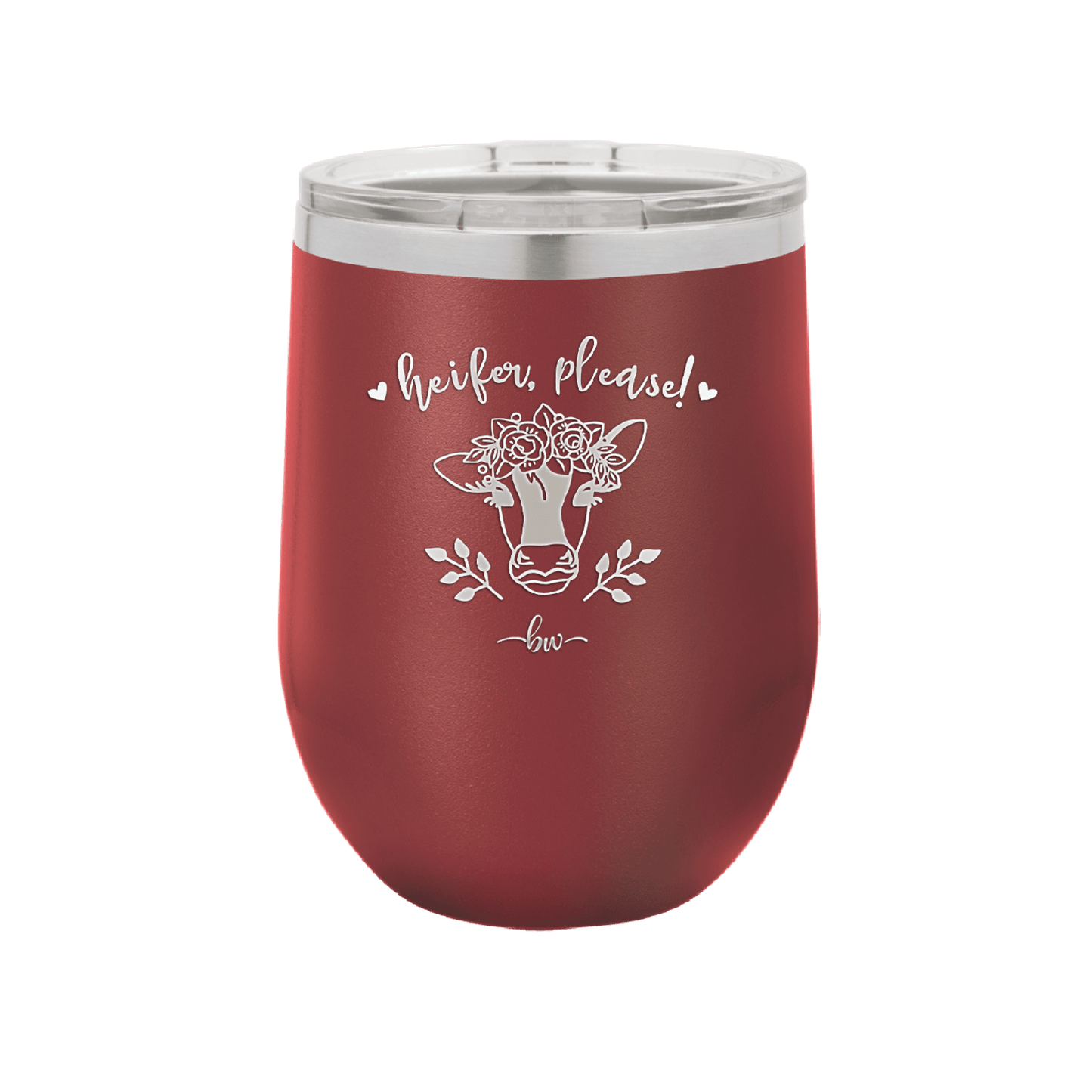 Heifer Please Floral - Laser Engraved Stainless Steel Drinkware - 1507 -