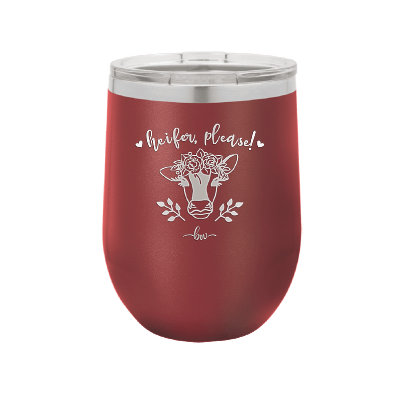 Heifer Please Floral - Laser Engraved Stainless Steel Drinkware - 1507 -